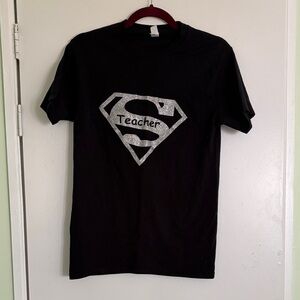 Superhero Teacher Kids T-Shirt - Black
